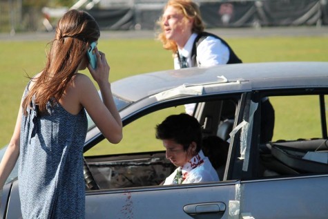 Students worked with law enforcement to present the Mock DUI. 