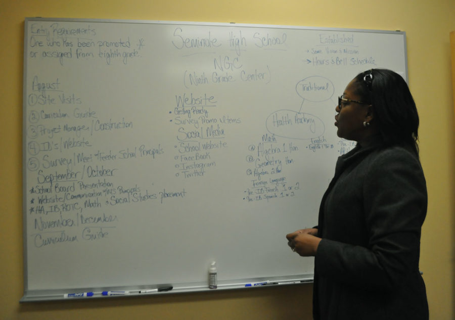 Ms. Jaime Washington, the 9th Grade Center director, reviews her plans for the coming months.