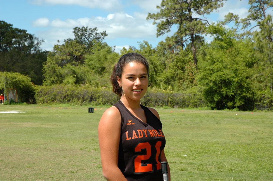 JV lacrosse captain Ximena Salazar is currently dominating the field, even though she moved from Mexico just two years ago. 