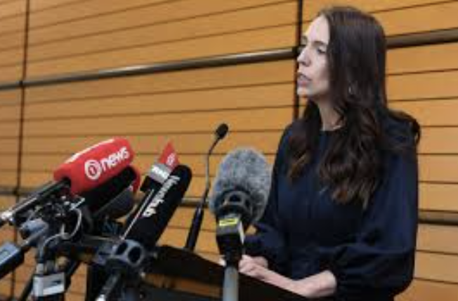 Pictured above is Ardern announcing her resignation as Prime Minister of New Zealand.