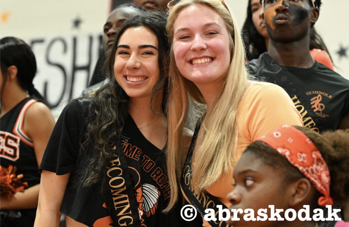 Homecoming Queen Nominees Enjoying the Pep Rally.