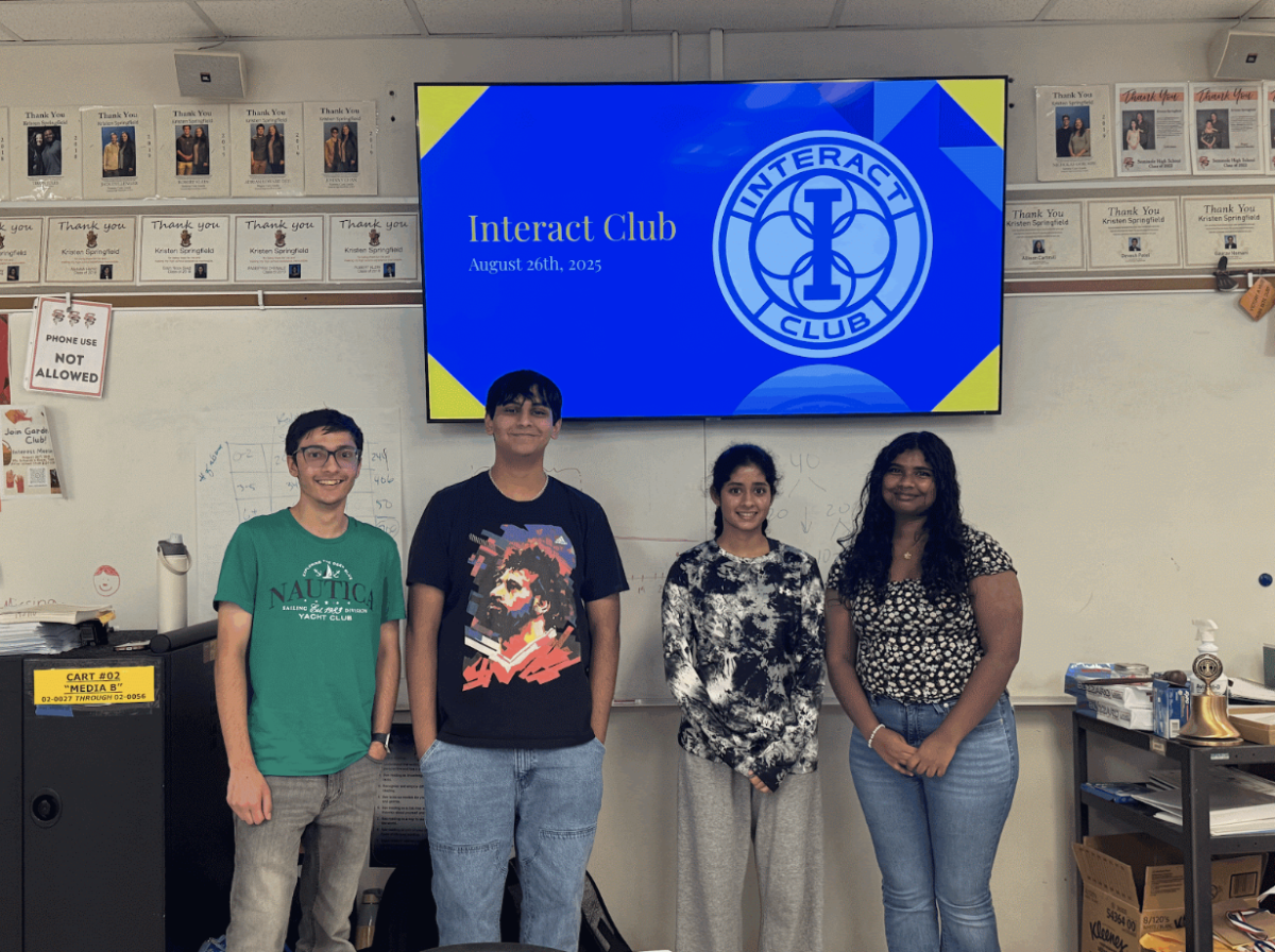 Interact Club’s New officers! Left to right: Aditya Kshirsagar, Rohail Sheriff, Shafana Nizar, Prisni Nawala