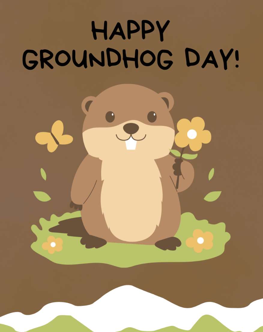A graphic of a groundhog. 