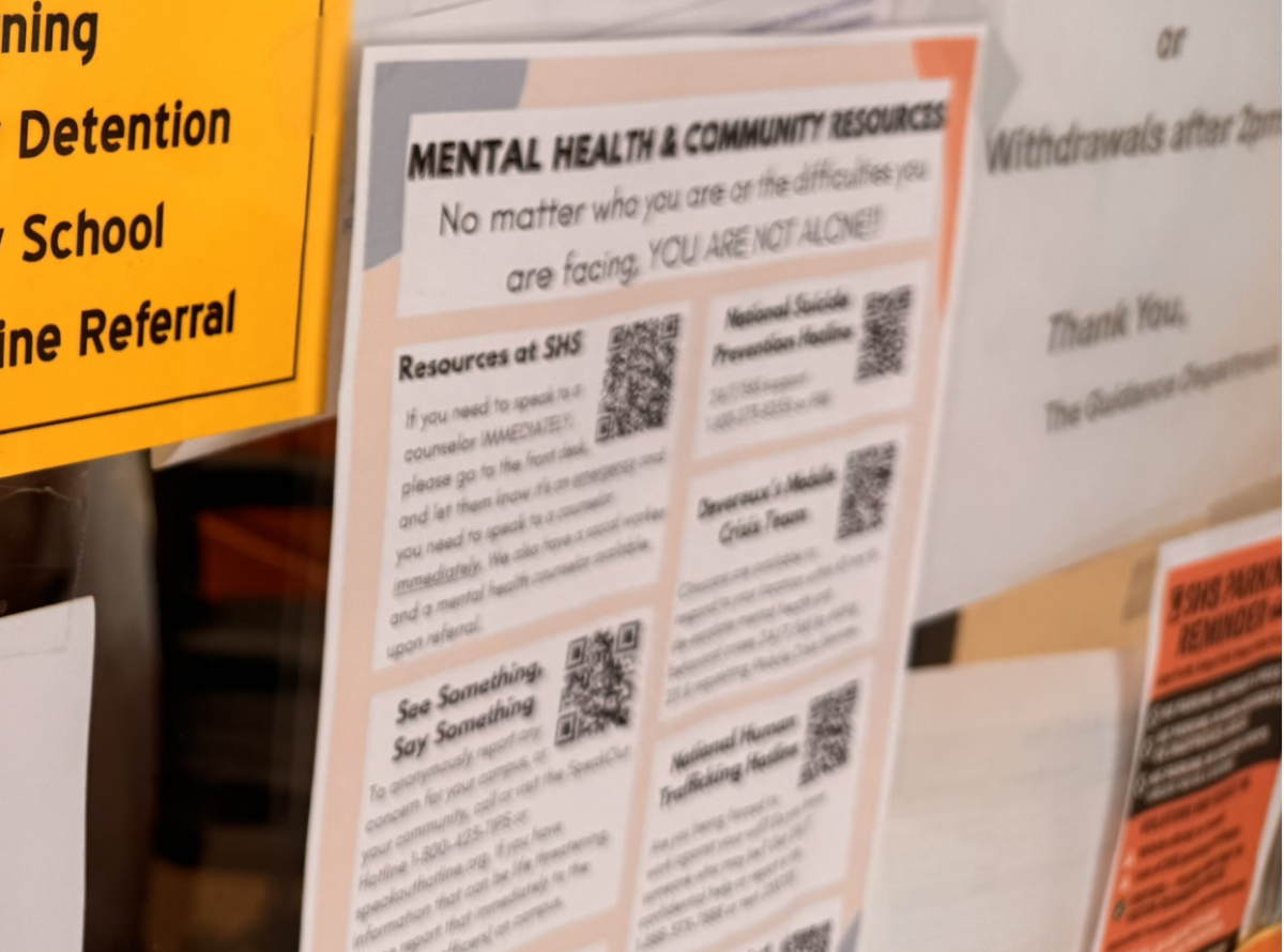 Mental health posters with resources throughout the school. 